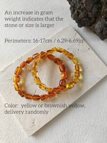 Natural Baltic Amber Beaded Bracelet For Couple's Bangle Therapy Vintage Gemstone Calm And Peace Organic Gem Nature Stone Jewelry Energy Gift