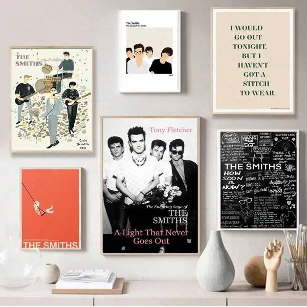 2 peças pôster vintage Smiths letras álbum de música impressão Smiths concerto pintura em tela arte de parede pintura quarto decoração de casa sem moldura