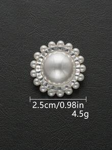 4 قطع/عبوة أزرار معدنية أنيقة دائرية الشكل مرصعة بالراين وخرز اللؤلؤ، أزرار فخمة عصرية بسيطة، أزرار زخرفية للمعاطف والقمصان والسترات الصوفية والجاكيتات، إكسسوارات مجوهرات متعددة الاستخدامات لل- DIY