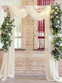 4/1 件薄纱背景窗帘，透明背景窗帘，非常适合婚礼、照相亭和家居装饰 - 非常适合订婚、生日和节日派对摄影背景装饰