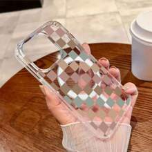 Checkered Mobile Phone Case, Designed With Earthy Tones And A Classic Pattern, Suitable For IPhone 16, 15, 14, 13, 12 And 11 Pro Models, Made Of TPU Material, And Provides Shockproof Protection. Perfect For Family, Friends, Children, Birthdays, Spring, Holidays, Boyfriends, Girlfriends, And Valentine's Day Gifts.