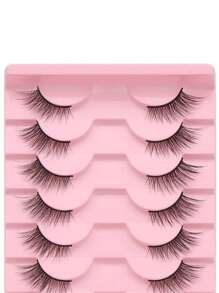 10 Pairs Naturally Cross Cat Eye Elongated Black Line Eyelashes, Suitable For Daily And Date Makeup, Eyes Elongated Design Strip Lashes, Lashes, Eyelashes, Fake Lashes