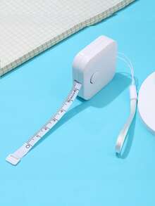 1 件便携式方形软伸缩卷尺带钩，小型紧凑型测量工具