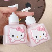 Sanrio 1 Stück Katzen Spender Flasche, süße hochwertige nachfüllbare Flasche als Seifenspender, Lotionsspender, Handdesinfektionsspender für den Hausgebrauch, Schulanfang