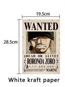 ONE PIECE 5-13 piezas Sombrero de paja, equipo de piratas, paquete de 5 carteros, pintura vintage, tamaño de pared de sala de estar de 28.5*19.5cm, regalos de regreso a la escuela