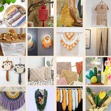 Premium Macarami Rope 3-Piece Set -100% Cotton, 3mm X 3937.01 Inches Per Piece, Tri Color Set, Suitable For DIY Handicrafts, Wall Art, And Home Decor - Brown - View 6