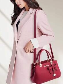 Red Dreubea Womens Handbag Tote Shoulder Purse Leather Crossbody Bag - Red - View 3