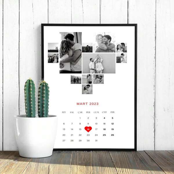 1 stuk gepersonaliseerd hart fotocadeau, op maat gemaakt liefdesfotocadeau, aanpasbare familie vrienden koppel beste vriendin onvergetelijke momenten fotoafdruk schilderij, op maat gemaakte verjaardag verloving bruiloft jubileum Valentijnsdag vakantie cadeau voor hem haar, kunstwerk muurschildering voor slaapkamer kantoor studentenkamer badkamer club café bar bioscoop speelkamer huis muurdecoratie, geen lijst