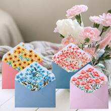 Set da 6 pezzi di buste e carta da lettere a tema floreale romantico, con buste ed carta con eleganti motivi floreali, adatti per lettere d'amore, note, matrimoni, inviti, delicata carta da lettere e buste floreali, buste per cartoline, forniture scolastiche, back to school