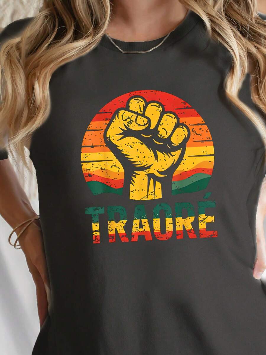 Burkina Faso Africa Pure Cotton Women's T-Shirts Are Comfortable And Suitable For The Body - Dark Grey - View 1