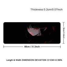 1pc XXL Dark Style Of Anime Girls Desk Mat - HD Printed Mousepad With Black Red Design, Large Gaming & Office Keyboard Pad, Natural Rubber Material, Perfect Gift For Gamers
