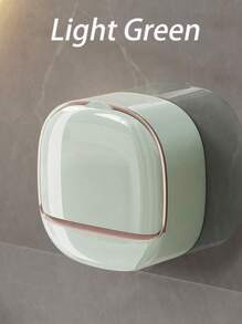 Wall Mounted Soap Dish, Luxury Wall Mounted Soap Dish With Lid, Waterproof Soap Dish With Drainage Box, No Drilling Plastic Soap For Bathroom, Unique Soap Drainage Container For Home Bathroom Home Bathroom Decor Summer, Bathroom, Shower, Travel, Soap Holder, Toiletries, Bathroom Accessory, Bathroom Storage Shelf(Cannot Be Pasted On Cement Walls And Wooden Walls).