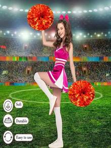 1 Stück silberfarbener Cheerleading Farbblumen-Pompon für Bankette, Fußball, Basketball, Sportveranstaltungen, Anfeuern