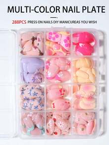 Short Oval 288Pcs(12Mixed) Hibiscus Flower Nails Cute Bee Nails & Beetle Nails Design French Acrylic Press On Nails Short Nails Pink French, Yellow French, White French Design Perfect Fit Short False Nails Set ,Easy To Wear Summer Nails And French Tip Nails Art For Woman Girl Daily Work Wear Rave Party Use Nail Supplies Nails