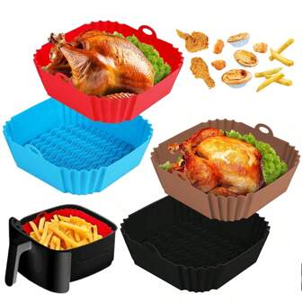 Utensilios de cocina para Air Fryer de silicona antiadherente, utensilios cuadrados para hornear, asar y cocinar en el microondas. Accesorios para cocina y viaje, Gadgets de cocina, Utensilios de cocina, Cosas de cocina.