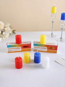 4pcs/Box Candle Pillars, Smokeless Odorless Residue-Free Pillar Candles, 4 Colors, Atmosphere Candles, Blessing Candles, Wish Candles, Lucky Candles, Candle Holder Candles, Wedding Candles, Party Candles, Dining Table Candles