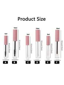 1 pezzo Tubetto vuoto da 5/10ml per mascara, eyeliner, lucidalabbra con applicatore a spazzolino, contenitore per creme per ciglie, bottiglie in plastica per rossetti e burro per le labbra, ricaricabili