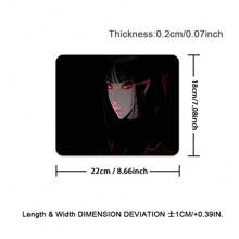 1pc XXL Dark Style Of Anime Girls Desk Mat - HD Printed Mousepad With Black Red Design, Large Gaming & Office Keyboard Pad, Natural Rubber Material, Perfect Gift For Gamers