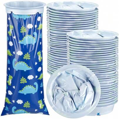 10 Túi nôn khủng long dùng một lần cho trẻ em, dung tích 1000 ml, túi nôn di động chống rò rỉ, chống say xe, buồn nôn, lý tưởng khi đi taxi, máy bay