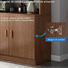 Aparador,Armario de Cocina,80x34x183cm,Madera Mueble para Comedor con Gabinetes,Gabinete de Almacenamiento,Almacenaje Aparador Alto para Cocina Sala de Estar (Marron) - Marrón - Ver 5