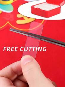 300pcs Multi-Purpose Double-Sided Tape, Transparent Removable Waterproof Hanging Strips (60pcs/Box), Suitable For Hanging Decorations, Couplets, Tapes, Clear Tapes, Photos And Clocks. Multi-Purpose Mini Double-Sided Tape, Waterproof Removable Chinese New Year Couplet Tape, Reusable Transparent Tape
