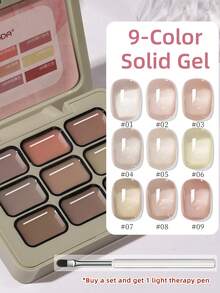 9-Colors Patting Glue Smudge Canned High Saturation Popular Semi-Solid Nail Polish Glue Nail Salon For Summer And Spring Manicure Diy - 彩色 - 查看 5