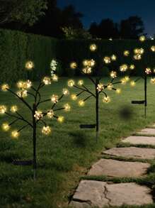 1 Stück Solar Kirschblüten-Licht, Solar Gartenbeleuchtung, 20 LED Außen-Rasenlicht, Hof-Dekoration, Garten-Landschaftsbeleuchtung
