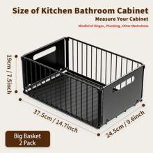 2 piezas de organizadores extraíbles, estantes deslizantes extraíbles, organizador de almacenamiento de capa única extraíble, organizador de debajo del lavabo a prueba de óxido, cajones extraíbles de gran capacidad para gabinetes, para cocina, sala de estar y despensa, organizadores y almacenamiento para el hogar, accesorios para el hogar