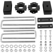 Kit de elevación de nivelación de 3" delantera y 2" trasera para Chevy Colorado/GMC Canyon 2WD/4WD 2015-2022| Espaciador de amortiguador delantero, bloque de elevación trasero, espaciador para montajes de barra estabilizadora - Plateado - Ver 2