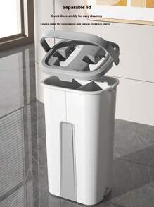 地板挤压拖把和水桶套装平板拖把桶系统超细纤维垫加长家用硬木地板清洁柔性白色拖把