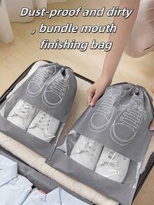 1件/5件/10件便携式无纺布旅行鞋收纳袋 - 鞋子收纳盒，方便清洁