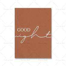 1 件北欧名言海报早安晚安帆布画墙艺术画床头标志印刷情侣卧室墙壁装饰可选框架 - 彩色 - 查看 12