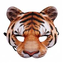 1 Pezzo Maschera 3D da Metà Viso da Animale Tigre-Maiale Unisex per Ognissanti, Festa in Maschera, Cosplay, Decorazioni