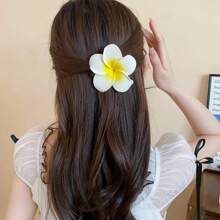 10 Stück gelbe Blumen Haarklammern seitlich Kunststoff Blütenblatt Haarspangen Mode süß Metall Haarklammern Frauen Strand Urlaub Haarzubehör Geschenke