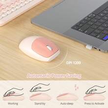 Quiet Wireless Keyboard And Mouse, Retro Typewriter-Style Full-Size Colorful Keyboard And Mouse Combo, Slim Design, Low-Noise Typing For Windows PC Laptop - Orange - View 5