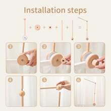 1PC Wooden Crib Holder, Detachable, Adjustable Baby Crib Mobile Arm, Cute Cloud And Bear Design, Hanging Baby Crib Attachment For Nursery Decor, Cot Bed Bell, Wind Chimes, Music Box Attachment