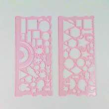 7pcs Multifunction Ruler Set, Geometry Drawing Hollow Scale Drafting Stencils For Students