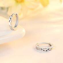 925 Silber beschichteter Modeschmuck für Frauen, hochwertige sternförmig geschnitzte, schlichte, retroartige Ohrringe - Silber - Übersicht 5
