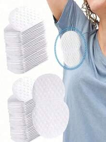 50pcs/100pcsSet Disposable Non-Woven Fabric Invisible Pad Anti-Sweat Patch, Minimalist White Underarm Anti-Sweat Patch, For Long-Lasting And Effective Sweat Prevention, Invisible Sweat Absorption, Under The Armpit For Comfort Summer Cooling,Beach,Travel - one-size - View 1