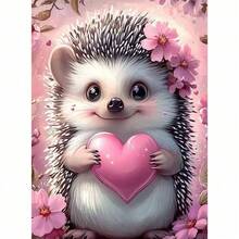 5D DIY Animal Diamond Painting Love Hedgehog Full Round Rhinestone Embroidery Kit Modern Valentine's Day Gift Home Decor - Multicolor - View 10