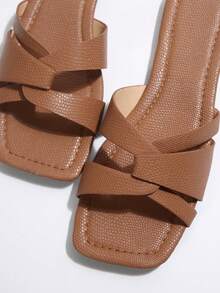 بنطلونات شبكية أنيقة للشاطئ للنساء، صنادل مسطحة على الطراز الكوري القديم متعددة الاستخدامات مناسبة للشارع والتنقل والعمل والمواعيد والتجمعات والحفلات - بني - مشاهدة 8