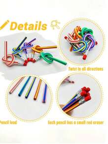 10/20 lápices de colores flexibles, herramientas de escritura de plástico flexibles, lápices flexibles de múltiples líneas, perfectos como regalos para fiestas, Navidad, Día de San Valentín