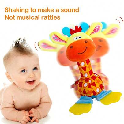 XLiKaa Sonajero suave para bebé, juguetes de desarrollo de agarre para infantes, juguetes sensoriales de aprendizaje con dentición, sonido para bebé, adecuado para 3-6-9-12 meses