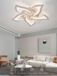 1 件 LED 吸顶灯，220v 白色吸顶灯，无限可调光，亚克力花瓣设计吊灯，适用于卧室、客厅、餐厅、厨房、房间装饰灯