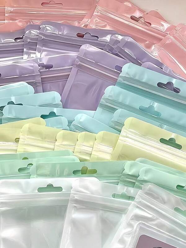 48pcs Colourful Waterproof Envelope Bags Card Holder Protective Bags Seal Packing Bags Jewellery Small Objects Collection Bags, 8pcs Ring Size Adjuster Invisible Anti-Fall Protection Ring Back To School