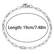 6pcs Simple Stainless Steel Chain Bracelet Set, Universal Daily Versatile Vacation Date Gift Casual Matching For Men And Women - Silver - View 11