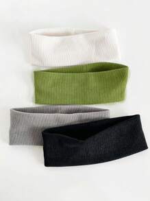 4pcs/1pc Plain Sport Headbands, Versatile Casual Sport Fashion Yoga Headband, Wide Edge Headpiece For Outdoor, Popular
