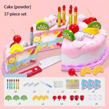 1 pieza Juguete de Pastel de Juego de Roles Realista para Niños, Pastel de Cumpleaños de Imitación Creativa, Juego de Cortar Frutas y Postres, Regalo de Cumpleaños/Navidad, Comida Falsa, Juguetes de Cocina de Madera, Juguetes de Comida de Madera