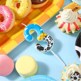 1 件牛仔生日装饰数字 0-9 蜡烛王子公主创意派对数字蜡烛、庆祝派对派对高端生日蛋糕装饰生日蜡烛、成人礼物里程碑事件情人节