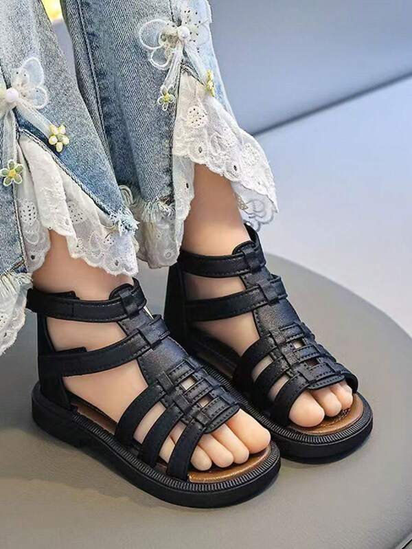 Summer New Style Girls Soft Sole Princess Roman Sandals For Student, Waterproof Mid/Small Kids